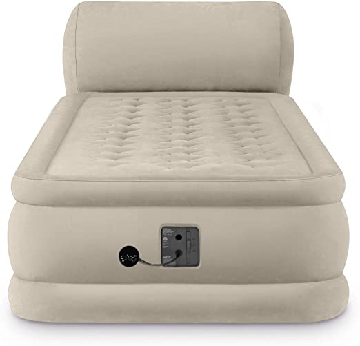 Intex Twin 18" Durabeam Ultra Plush Headboard Airbed Mattress with Internal Pump