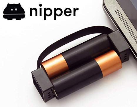 Nipper Charger: Emergency Micro-USB Charger Compatible with Samsung and Other Devices Containing Micro-USB Ports. A One-of-a-Kind Emergency Keychain Charger That Uses AA Battery Power - Red