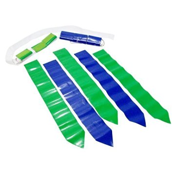 WYZworks 36 Flags & 12 Belts - Velcro Flag Football Set - 18 Green Flags & 18 Blue Flags