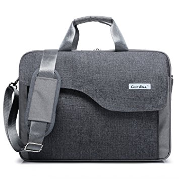 CoolBELL 17.3 Inch Nylon Laptop Bag Shoulder Bag With Strap Multicompartment Messenger Hand Bag Briefcase For Laptop / iPad Pro / Tablet / Macbook / Ultrabook / Men/Women/College (Grey)