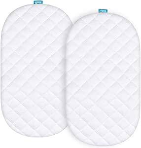 Bassinet Mattress Pad Cover Fit for Regalo Baby Bassinet(Small), Baby Trend Lil Snooze for Twins Bassinet, Ultra Soft Bamboo Viscose Terry Surface