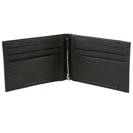 Alpine Swiss Mens Genuine Leather Spring Loaded Bifold Money Clip Wallet