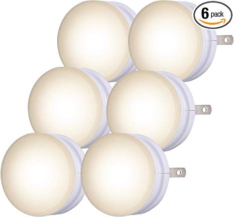 Honeywell Mini LED Night Light, 6 Pack, Plug-In, Dusk to Dawn, Compact, UL-Listed, Ideal for Office, Bathroom, Bedroom, Nursery, Hallway, Kitchen, 45176, White