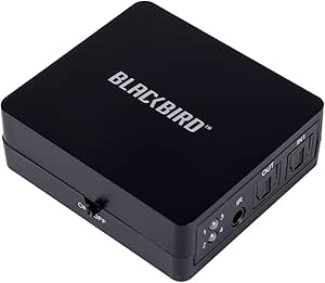 Monoprice Blackbird Toslink S/PDIF 4x1 Switch with IR Remote Control, USB Powered, 4 Input 1 Output, Such as Television, Amplifier