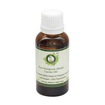 Fenugreek Oil | Methi Oil | Fenugreek Seed Oil | For Massage | For Hair Growth | For Breast Enlargement | Trigonella Foenumgraecum | 100% Pure Natural | Cold Pressed | 5ml | 0.169oz By R V Essential