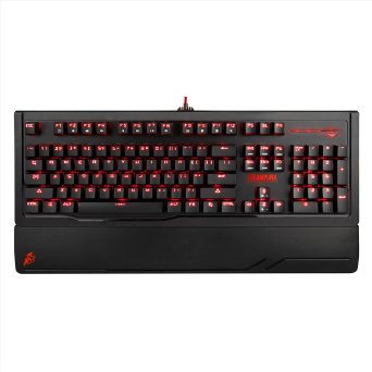 1stplayer Steampunk Mechanical Gaming Keyboard, 6 Red Led Effects,Wave, Ripple, Reactive, Breathing and More, Adjustable Keyboard Stand,Black Switch