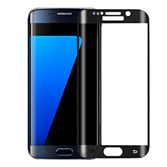 ALCLAP S7 Edge Tempered Glass Premium Color Screen Protector Full Coverage Protection High Definition(HD) 3D Curved Film Ultra Clear for Samsung Galaxy S7 Edge (Black)