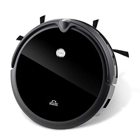 Robot Vacuum Cleaner with Mop IMASS A3-VBL Robotic Cleaner with Camera Wi-Fi Connectivity App Control Daily Planning for Pet Hair, Care Carpet, Hardwood, Tile Floor (Black-01)