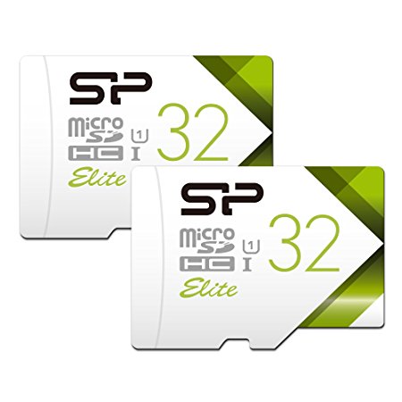 Silicon Power 32GB 2-Pack High Speed MicroSD Card with Adapter