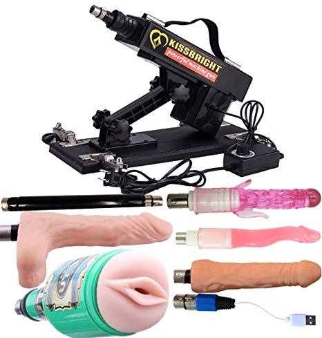 Larger Motor More Heavier Automatic Adult Machine Gun with Attachments Plastic Cup S·ê·x Machine for Women and Men Black
