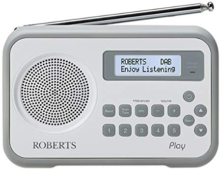 Roberts Radio Play Digital Radio with DAB/DAB /FM RDS and Built-In Battery Charger - Grey