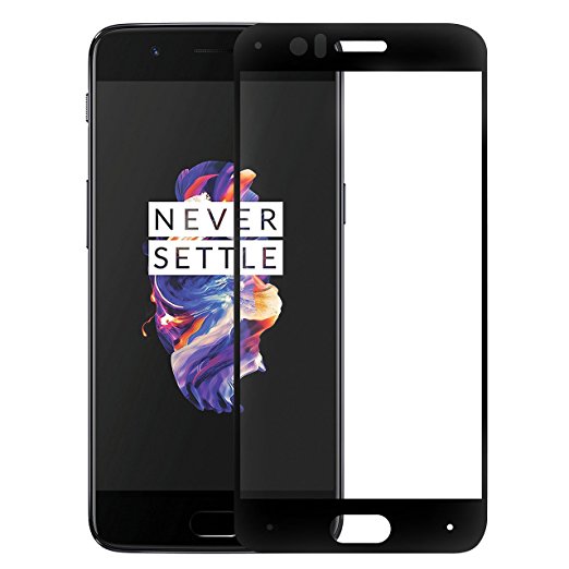 OnePlus 5 Screen Protector, Auckly [Automatic Aorption] [Bubble-Free] [9H  Hardness] [Full Coverage] Tempered Glass Screen Protector Film for OnePlus 5 – Black