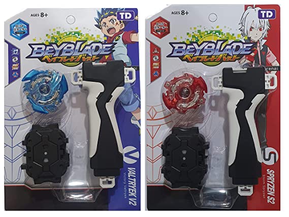 beyblade burst series winning valkyrie and z achilles with handle launcher 2 in 1 combo-Blue