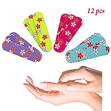 Ifavor123 Mini Girlie Girl Floral Colorful Nail File Emery Boards (12 Pack)