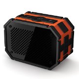 Mpow Armor Portable Wireless Bluetooth Speakers with Additional 1000 mAh Emergency Power Bank Function and Splashproof Shockproof Dustproof for OutdoorShower OrangeBlack