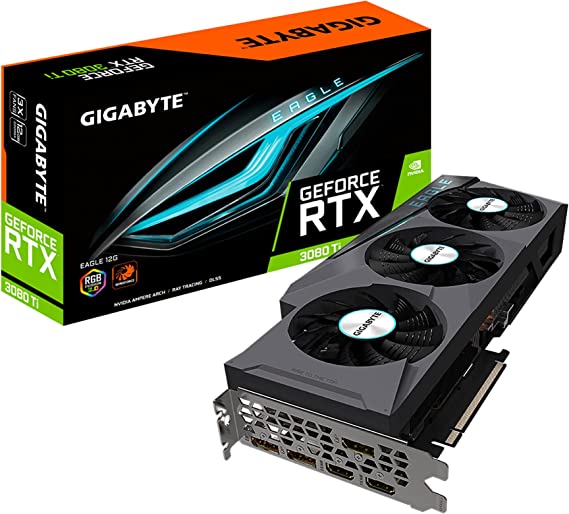 Gigabyte GeForce RTX 3080 Ti Eagle 12G Graphics Card, 3X WINDFORCE Fans, 12GB 384-bit GDDR6X, GV-N308TEAGLE-12GD Video Card