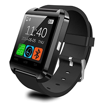 Iuhan Fashion U8 Bluetooth Smart Wrist Watch Sports Pedometer Healthy for Samsung (Black)
