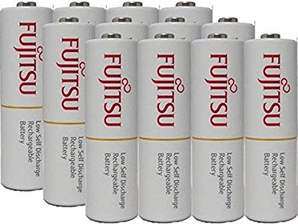 12 AAA Ready-to-use rechargeable batteries 800mAh (Min 750mAh) NiMH 1.2V By Fujitsu