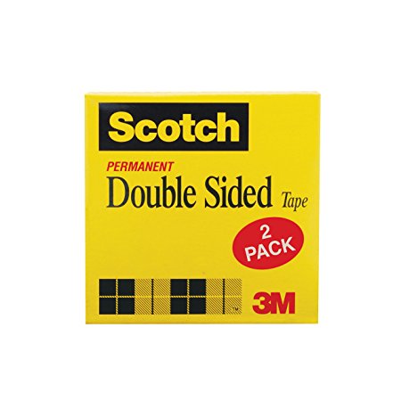 Scotch Double Sided Tape, 1/2 x 1296 Inches, 3 Inch Core, 2 Rolls (665-2P12-36)