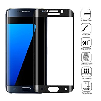 KingCool S7 Screen Protector Tempered Glass 3D Curved Full Coverage Protection for Samsung Galaxy S7(Black)