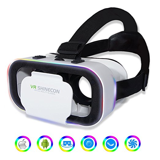 EKIR 3D VR Glasses VR Virtual Reality for 3D Games Movies& Lightweigh Adjustable Pupil and Object Distance for iPhone X 8 7 Galaxy S8 S7 etc 4.7-6.0” Cellphone, Mini White