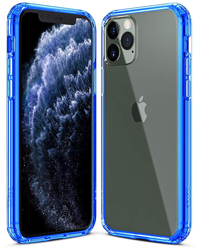 Mkeke Compatible with iPhone 11 Pro Case, Clear Anti-Scratch Shockproof Cases Cover for iPhone 11 Pro 5.8 inch-Blue