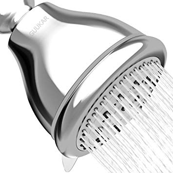 High Pressure Shower Head Chrome - 77 Best Boosting Jets for Low Water Flow, 5 Function 3″ Bathroom Showerhead - Adjustable Metal Swivel Ball Joint with Filter - Enjoy a Powerful Shower Experience