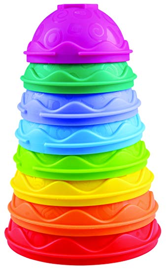 KidSource Stack and Build Cups Developmental Toy for Babies, Multi