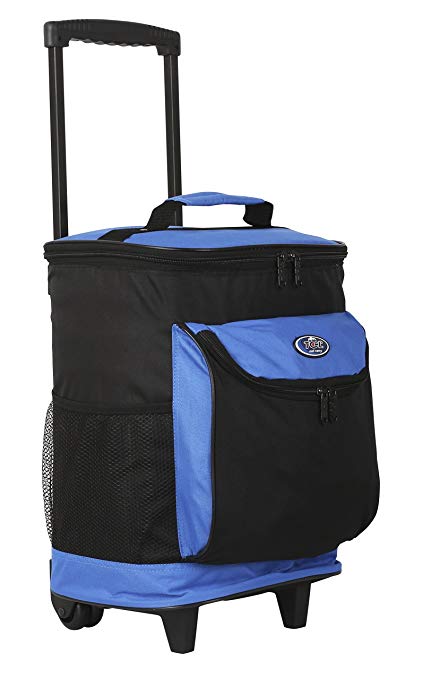 16" Cool Carry 2-Section Rolling Cooler with Thermal Insulation, Blue Color Option