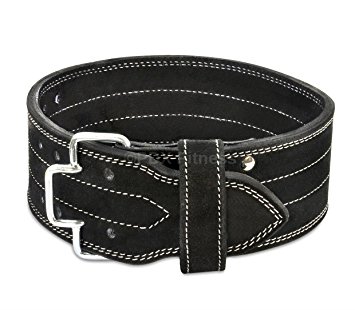 PDX Fitness Power Lifting Weight Belt / Leather Weight Lifting Belt With Heavy Duty Quick Release Stainless Steel Buckle 4" Wide & 10mm Thick / Great For WeightLifting PowerLifting & CrossFit