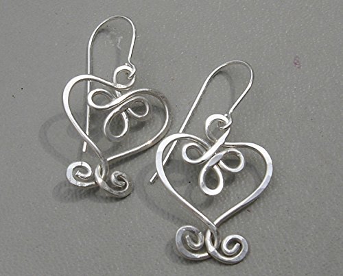 Celtic Heart and Swirls Sterling Silver Earrings