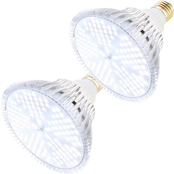 MILYN LED Grow Light Bulb for Indoor Plants Full Spectrum Pure White Grow Lamp, 2 Pack 100W E26 LED Plant Bulb for Seedlings, Flowers, Greenhouse, Vegetable, Succulent, Houseplants, Hydroponic