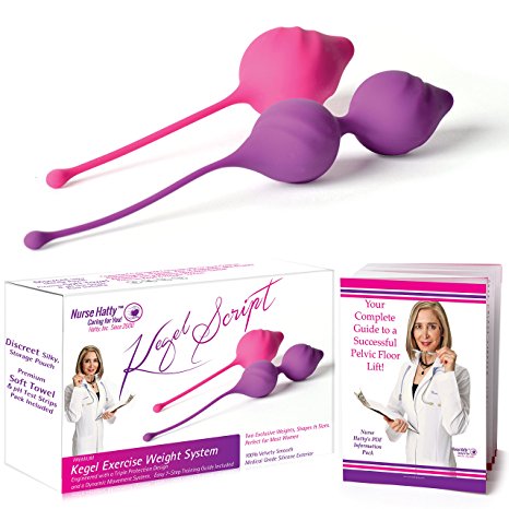 Nurse Hatty - Buy 1 Get 1 Free - Premium Kegel Exercise Weight System – Pelvic Floor Exercises for Bladder Control w/ 7-step Training Guide - 2 Progressive Weights & Shapes   BONUS PDF Info. Pack