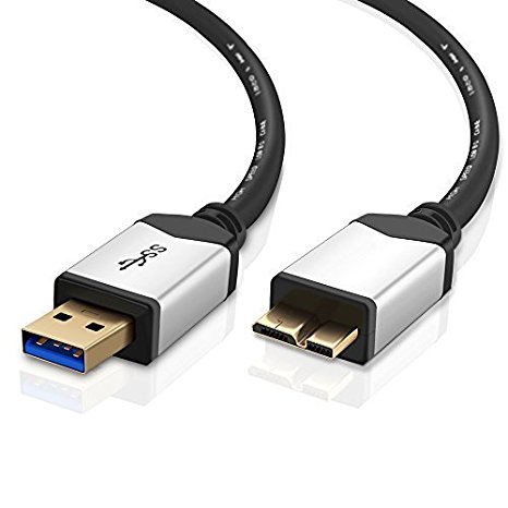 TNP USB 3.0 Cable - Micro-B to Type A (1 FT) Type A-Male to Micro B Male Adapter Converter Gold Plated SuperSpeed USB Connector Port Plug Wire Cord