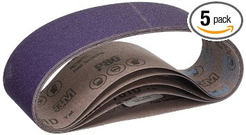 3M 81401 3-Inch by 21-Inch Purple Regalite Resin Bond 80 Grit Cloth Sanding Belt Pack of 5