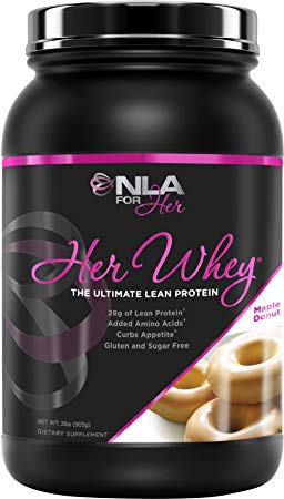 NLA for Her- Her Whey- Lean Whey Isolate Protein for Women-Added Amino Acids for Recovery, Builds Muscle, Curbs Appetite- Maple Donut- 2 lb tub