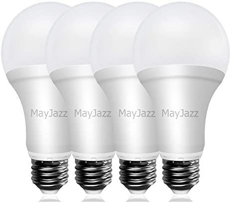 MayJazz A21 LED Light Bulb 5000k Daylight 20W (150W Equivalent) 2200Lm E26 Medium Base LED Bulbs,4 Packs