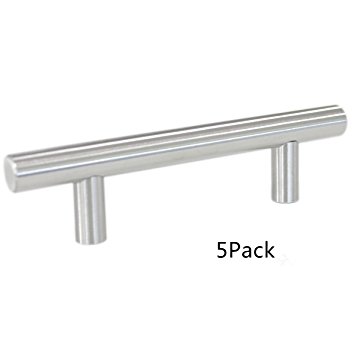 Gobrico T bar Kitchen Cabinet Drawer Handles And Pulls Stainless Steel Length 5In (Hole Center 3in/76mm,5Pack)