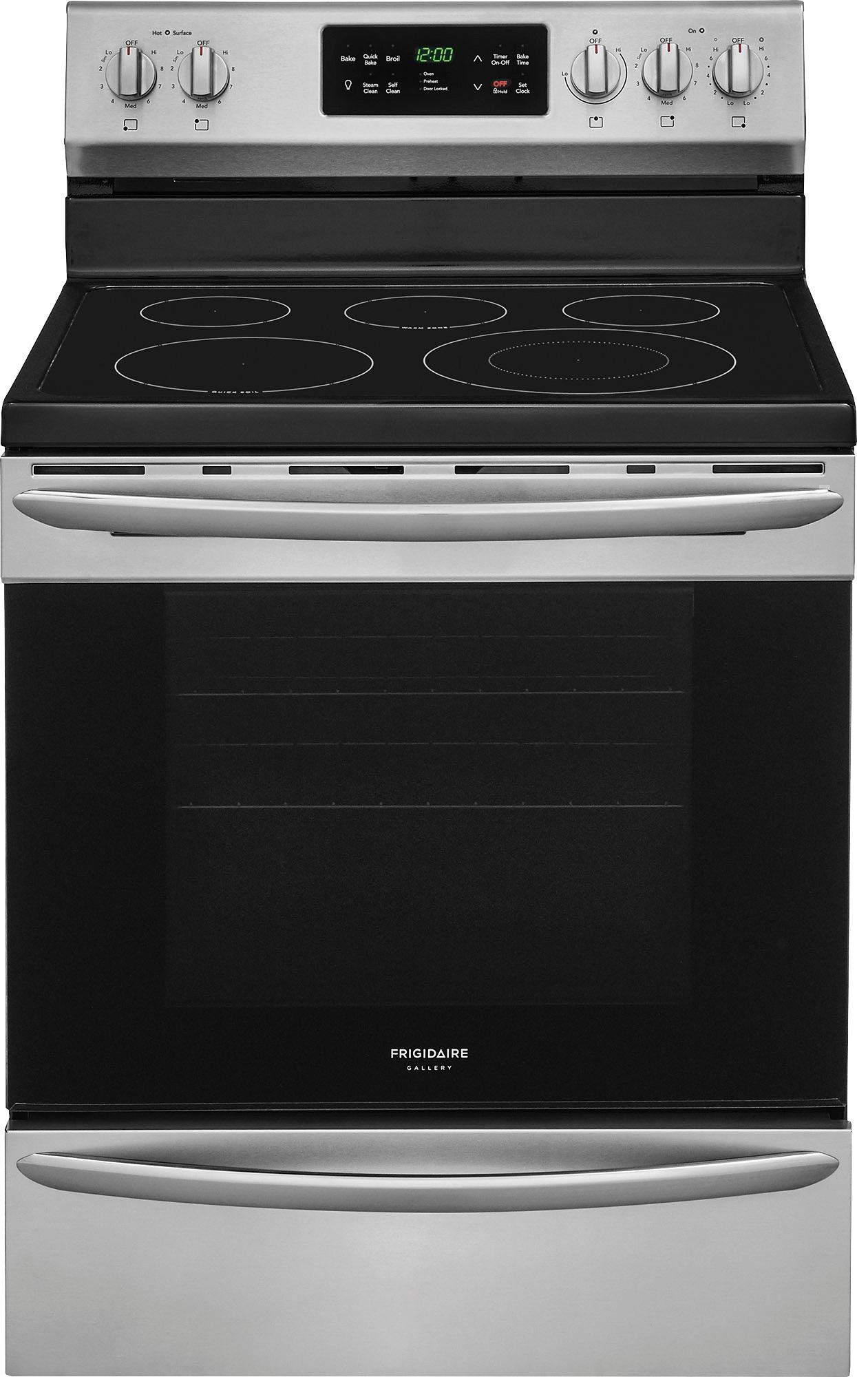 Frigidaire - Gallery 5.4 Cu. Ft. Self-Cleaning Freestanding Electric Convection Range - Stainless steel