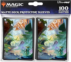 Ultra Pro - Magic The Gathering: Bloomburrow 100ct Deck Protector® MTG Sleeves Featuring Season Lands: Island Summer, Protect and Store MTG Cards, Standard Size Card Sleeves