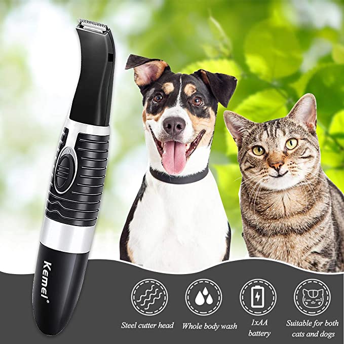 Dog Grooming Clippers, Cordless Small Cat and Small Dogs Hair Trimmer, Low Noise for Trimming The Dog's Hair Around Paws, Eyes, Ears, Face, Rump (Black)