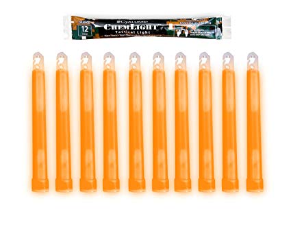Cyalume ChemLight Military Grade Chemical Light Sticks – 12 Hour Duration Light Sticks Provide Intense Light, Ideal as Emergency or Safety Lights, for Tactical Applications, Hiking or Camping and Much More, Standard Issue for U.S. Military Personnel – Orange, 6” Long (Pack of 10)