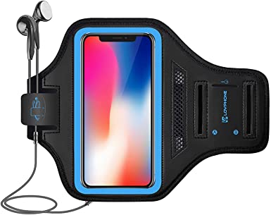 LOVPHONE iPhone 11 Pro/iPhone 11/iPhone XR Armband, Sport Running Exercise Gym Case with Key Holder & Card Slot,Fingerprint Sensor Access Supported and Sweat-Proof