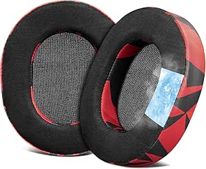 SOULWIT Earpads Replacement for SteelSeries Arctis 1/3/5/Arctis 7/7 /7P/7P /7X/7X /9/9X/Pro/Prime(Do Not Fit Any Arctis Nova) Headset, Ear Pads Cushions with High-Density Foam (Arctis CG Red Storm)