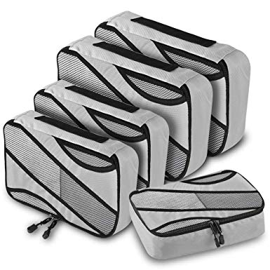 ANRUI Packing Cubes, 5-pcs Travel Organizer Accessories, 3 Various Sizes Travel Luggage Packing Organizers …