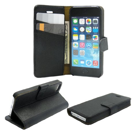 Iphone 55S Wallet Case Belfenreg Iphone 55S Wallet Case Handmade Genuine Leather Black Stand Feature with Credit Card Slots  Inner Pocket - Genuine Leather Flip Cover Folio Wallet Case