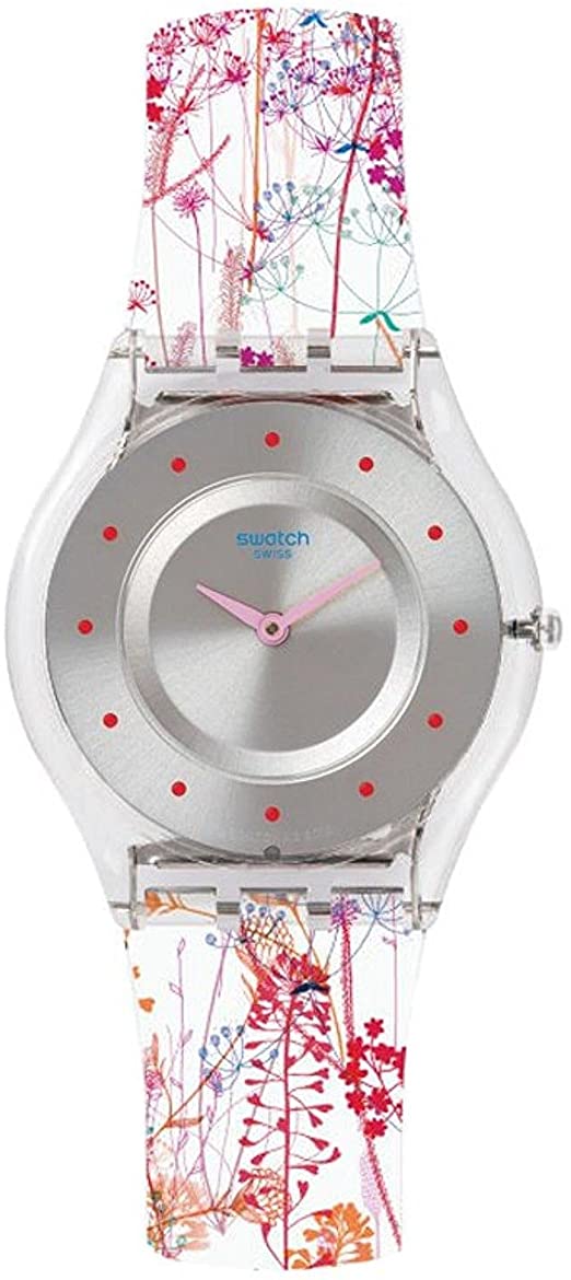 Swatch Women's Classic SFE102 Clear Silicone Swiss Quartz Watch