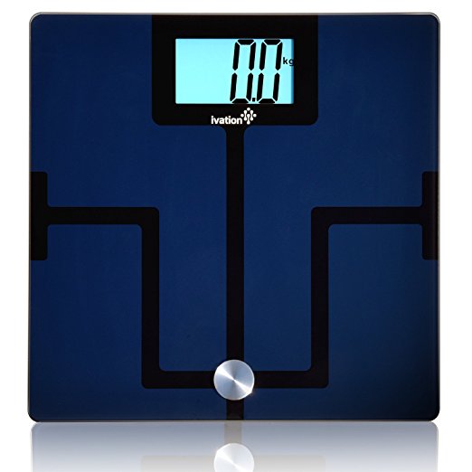 Ivation Bluetooth Digital Smart Scale with FREE App for iPhone, iPad, iPod (Supports HealthKit App Integration) & Android Smartphones & Tablets
