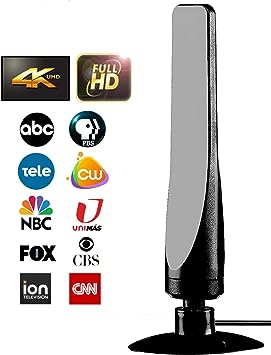 Antier Indoor Digital TV Antenna – for Smart and Older TVs, 8K 4K Full HD Compatible, 350  Miles Range Smart Antenna with Advanced Amplifier Signal Booster & 10ft Coaxial Cable [2023 Upgrade]