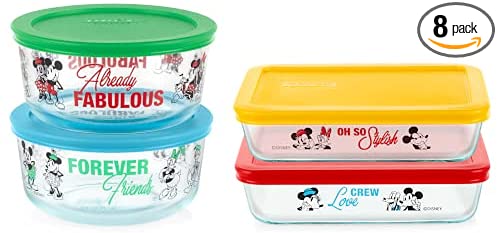 Pyrex Disney Mickey & Friends™ Round Glass Food Storage Set, 8 Piece